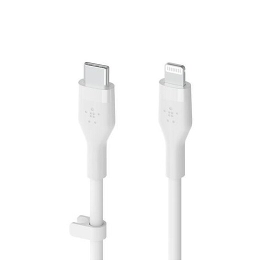 BOOST CHARGE USB-C to LTG Silicon 2m, valkoinen