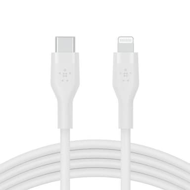 BOOST CHARGE USB-C to LTG Silicon 1m, valkoinen