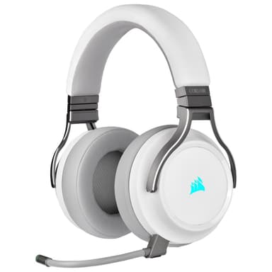 Corsair High-Fidelity -pelikuulokkeet VIRTUOSO RGB WIRELESS Sisäänrakennettu mikrofoni, valkoinen, korvan päällä