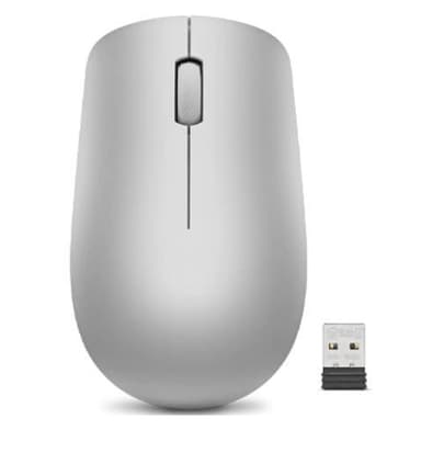 Langaton Lenovo -hiiri 530, optinen hiiri, platinaharmaa, langaton 2,4 GHz Nano -USB: n kautta