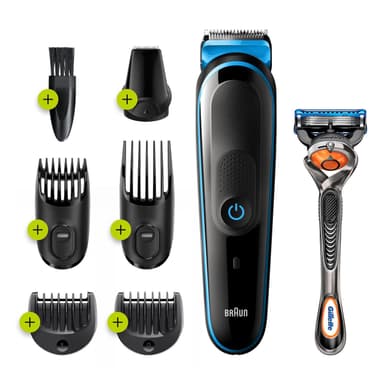 Braun All-in-one partatrimmeri MGK3245 johdoton, pituusaskelmien lukumäärä 13, musta/sininen