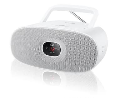 Muse MD-202RDW valkoinen, kannettava radio-CD-soitin,