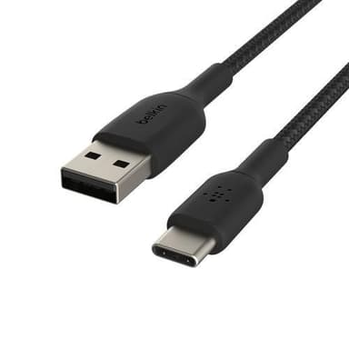 BOOST CHARGE USB-AUSB-C Cable_Braided, 1M, musta