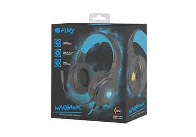 Fury Gaming Headset Warhawk Sisäänrakennettu mikrofoni, musta/sininen