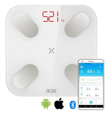 PICOOC Smart Digital -vaaka Mini V2 Enimmäispaino (kapasiteetti) 150 kg, painoindeksin (BMI) mittaus, valkoinen