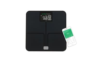 ETA Smart Personal Scale Vital Trainer ETA778090000 Kehon analysaattori, Suurin paino (kapasiteetti) 180 kg, Tarkkuus 100 g, Painoindeksin (BMI) mittaus, Musta