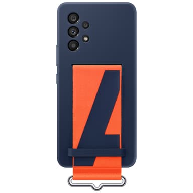 Samsung Galaxy A53 silikoninen suojakuori + hihna (laivastonsininen)