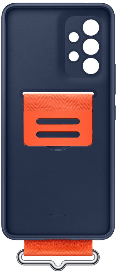 Samsung Galaxy A53 silikoninen suojakuori + hihna (laivastonsininen)
