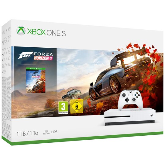 Xbox One S 1 TB +Forza Horizon 4 (valkoinen)