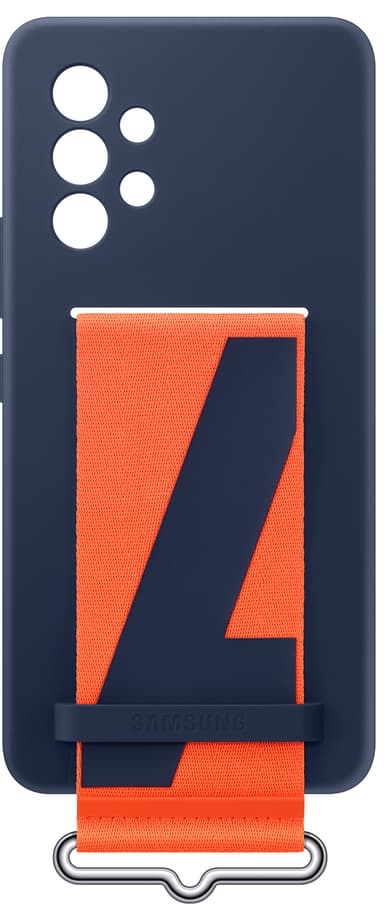 Samsung Galaxy A53 silikoninen suojakuori + hihna (laivastonsininen)