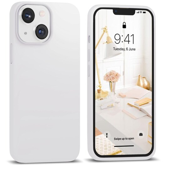 iPhone 13 kotelo, silikoni valkoinen