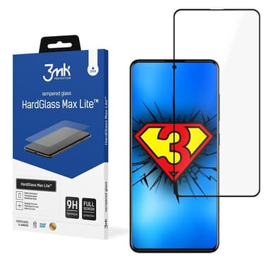 3MK HardGlass Max Samsung, Samsung Galaxy A51, 3D -lasi, musta, karkaistu lasisuoja