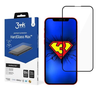 3MK HardGlass Max Näytönsuoja, iPhone 13 Pro Max, Karkaistu lasi, Musta