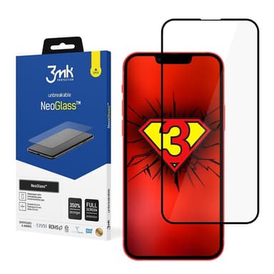 3MK NeoGlass Näytönsuoja, iPhone 13 Pro Max, Komposiittilasi, Musta