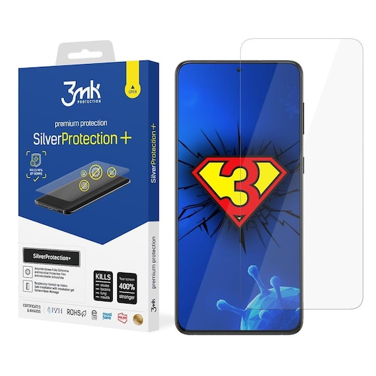 3MK SilverProtection+ suojakalvo Samsung, Galaxy S21, kalvo, kirkas, näytönsuoja, Self Heal Technology