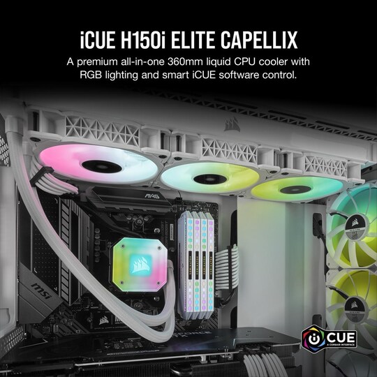 Corsair Liquid CPU -jäähdytin iCUE H150i ELITE CAPELLIX Universal