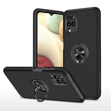Samsung Galaxy A12 sormensormen tukijalka (sisäänrakennettu metallilevy) kotelo
