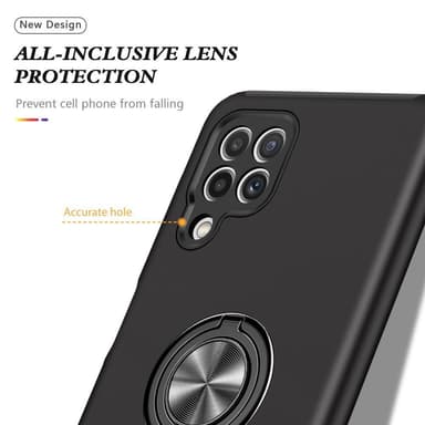 Samsung Galaxy A22 4G sormirenkaan tukijalka (sisäänrakennettu metallilevy) kotelo