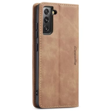 CASEME Retro Lompakkokotelo Samsung Galaxy S22 - Ruskea