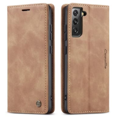 CASEME Retro Lompakkokotelo Samsung Galaxy S22 - Ruskea