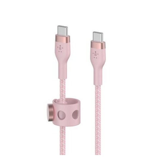 Belkin BOOST↑CHARGE PRO Flex, 2 m, USB C, USB C, USB 2.0, Vaaleanpunainen