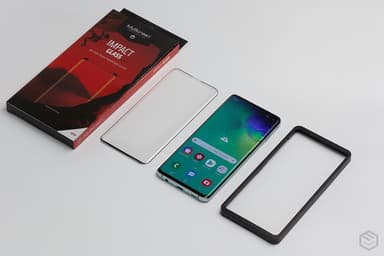 MyScreen Impact glass edge 3D Samsung, Galaxy Note 10, joustava hybridilasi, läpinäkyvä musta kehys