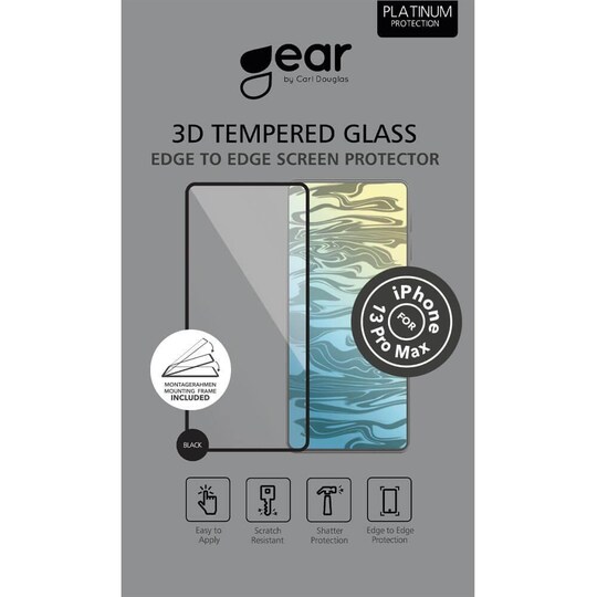 GEAR Härdat Glas 3D Full Cover Black iPhone 13  Pro Max