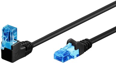 CAT 6A patchable 1x 90° kulmassa, U/UTP, musta