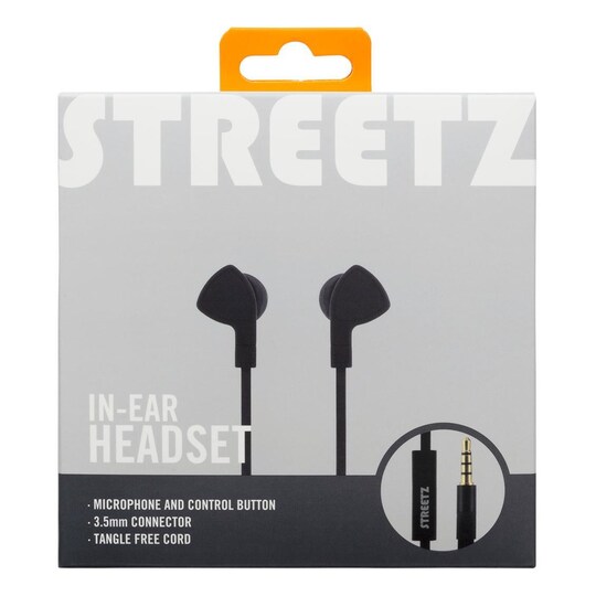 STREETZ In-ear-kuulokkeet, joissa on mikrofoni, media- / vastauspainike, 3,5 mm, kaapeli