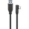 USB-Câ„¢-USB A 3.0 -kaapeli, 90Â°, musta