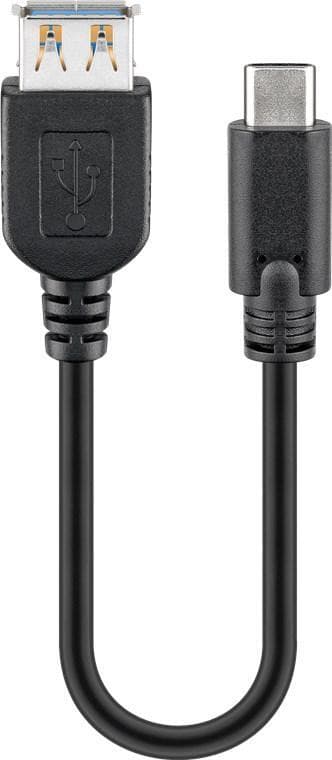 Goobay Synkronoi ja lataa Super Speed ​​​​USB-C™ USB A 3.0 -jatkokaapeliin
