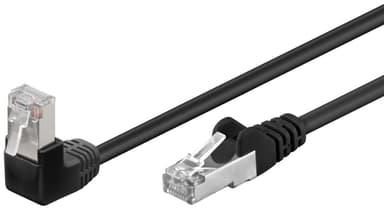 Goobay CAT 5e patchable 1x 90° kulmassa, F/UTP, musta