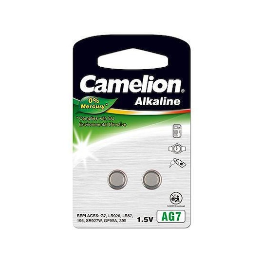 Camelion AG7/LR57/LR926/395, alkalipainike, 2 kpl