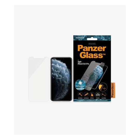 PanzerGlass 2661, Kirkas näytönsuoja, Apple, iPhone X/Xs/11 Pro, Antibakteerin