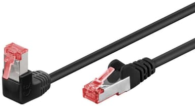 CAT 6 patchable 1x 90° kulmassa, S/FTP (PiMF), musta