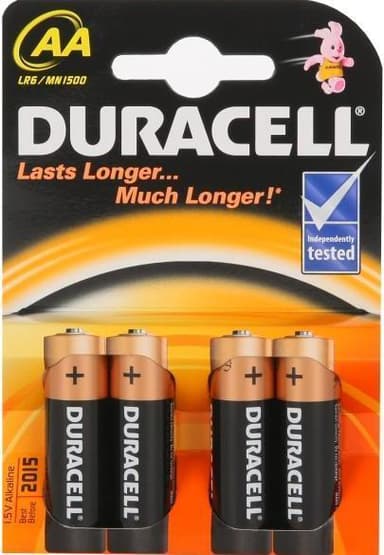 Duracell AA/LR6, Alkaline Basic MN1500, 4 kpl