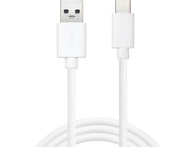 USB-C-USB-A 2.0 -kaapeli SAVER, valkoinen (1 m)