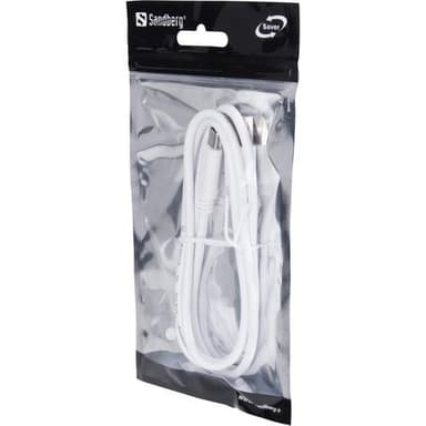 USB-C-USB-A 2.0 -kaapeli SAVER, valkoinen (1 m)