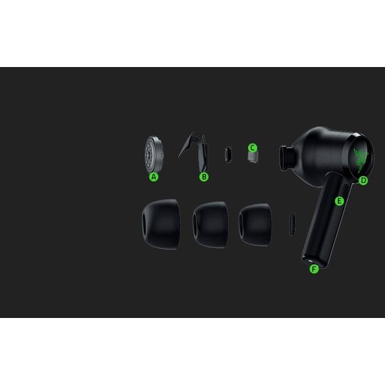 Razer-kuulokkeet mikrofonilla Hammerhead True Wireless Pro Black, Wireless