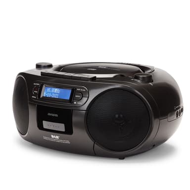 AIWA Boomblaster DAB+, kasetti, Bluetooth ja CD Musta