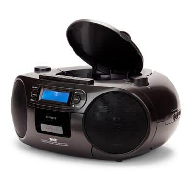 AIWA Boomblaster DAB+, kasetti, Bluetooth ja CD Musta
