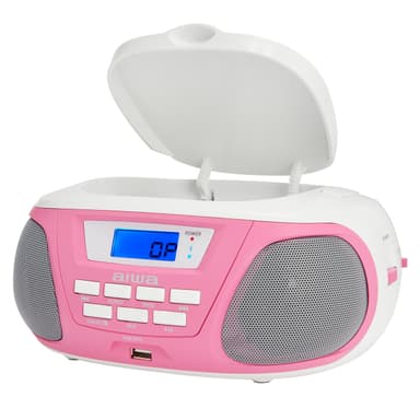 AIWA Mini Boomblaster FM - CD - Bluetooth - USB - Vaaleanpunainen väri