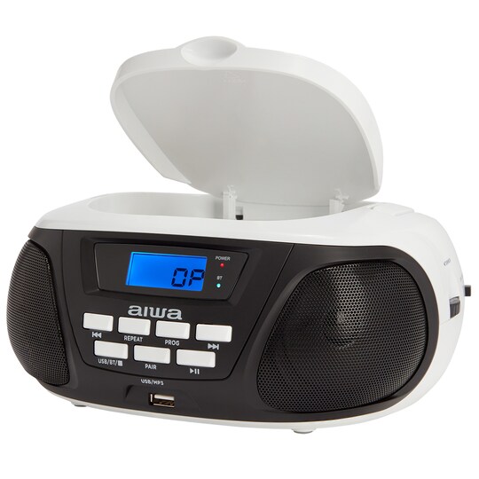 AIWA Mini Boomblaster FM - CD - Bluetooth - USB - Valkoinen - Valkoinen