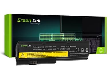 Green Cell kannettavan akku Lenovo ThinkPad X200 X201 X200s X201i / 11,1V 4400mAh