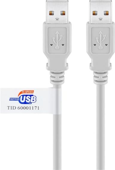 USB 2.0 Hi-Speed -kaapeli USB-sertifikaatilla, harmaa