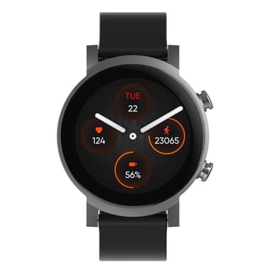 TicWatch E3 1,3 ”, älykello, GPS (satelliitti), 2,5D-lasi, kosketusnäyttö, sykemittari, 24/7 aktiivisuuden seuranta, vedenpitävä, Bluetooth, Wi-Fi, Panther Black