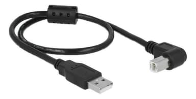 Delock-kaapeli USB 2.0, tyyppi A, uros> USB 2.0, tyyppi B, uros, kulma 0,5 m bl