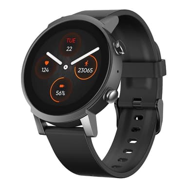 TicWatch E3 1,3 ”, älykello, GPS (satelliitti), 2,5D-lasi, kosketusnäyttö, sykemittari, 24/7 aktiivisuuden seuranta, vedenpitävä, Bluetooth, Wi-Fi, Panther Black