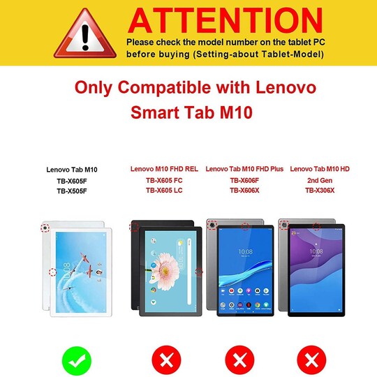 Kotelo Lenovo Smart Tab M10 / X505 / 606 Mustalle