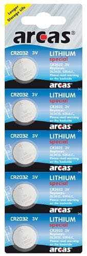 Arcas CR2032, litium, 5 kpl